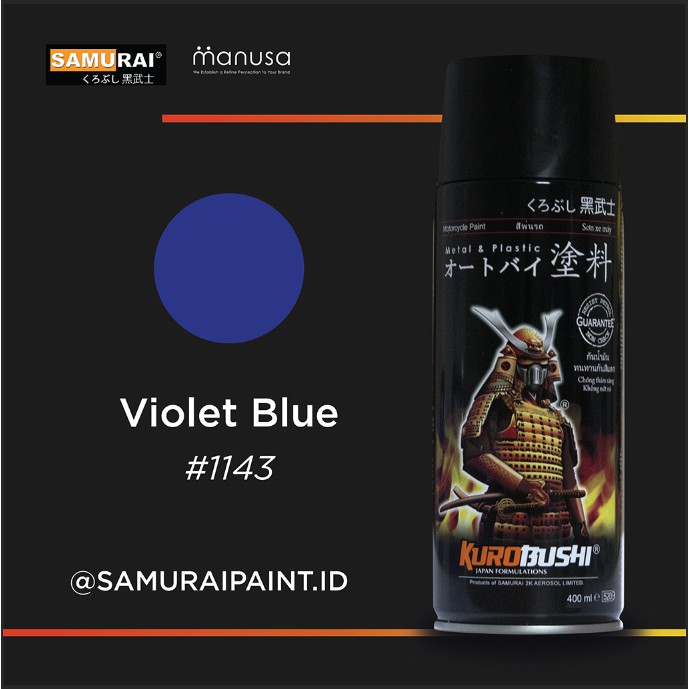 Samurai Paint Metallic Violet Blue 1143 Metallic Biru Violet #1143 Cat Aerosol Kualitas Kompresor