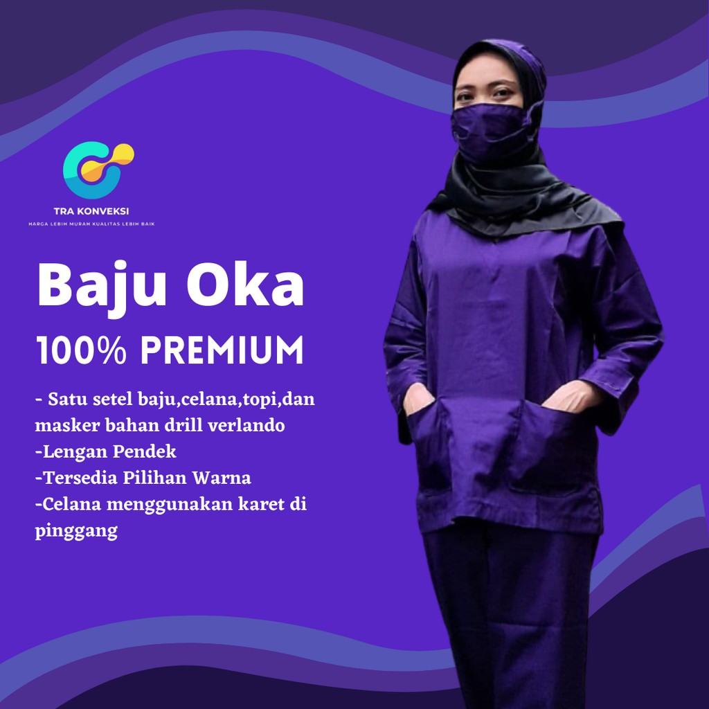 [COD] BAJU SERAGAM OK, BAJU PERAWAT OKA, BAJU JAGA  LENGAN PANJANG