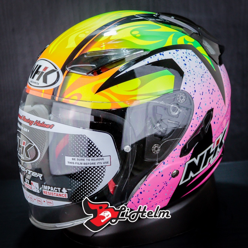 NHK HELM R1 KAREL WINTER | BLACK PINK | R-1 DOUBLE VISOR HALF FACE