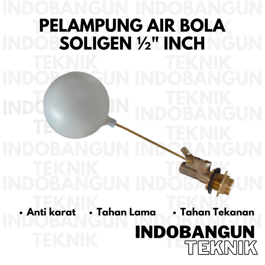 Pelampung Bola Kuningan Tangki Air Toren Air Tandon Air Soligen 1/2" Inch