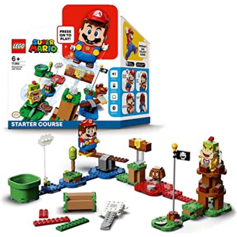 ori original super mario bros lego 71360 adventures starter course pack building kit blok balok mainan anak brick blocks hadiah kado ultah koleksi collection with dengan cewek cowok laki perempuan kids child children