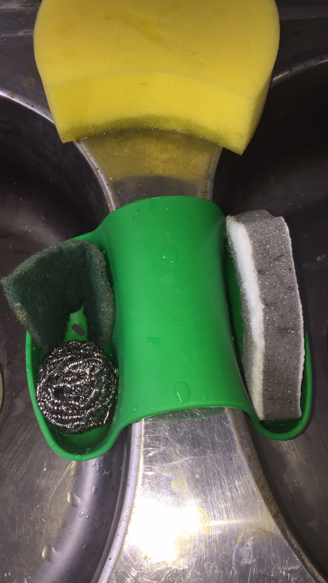 Bjaaan Tempat Spons Cuci Piring Peralatan Dapur, Hijau