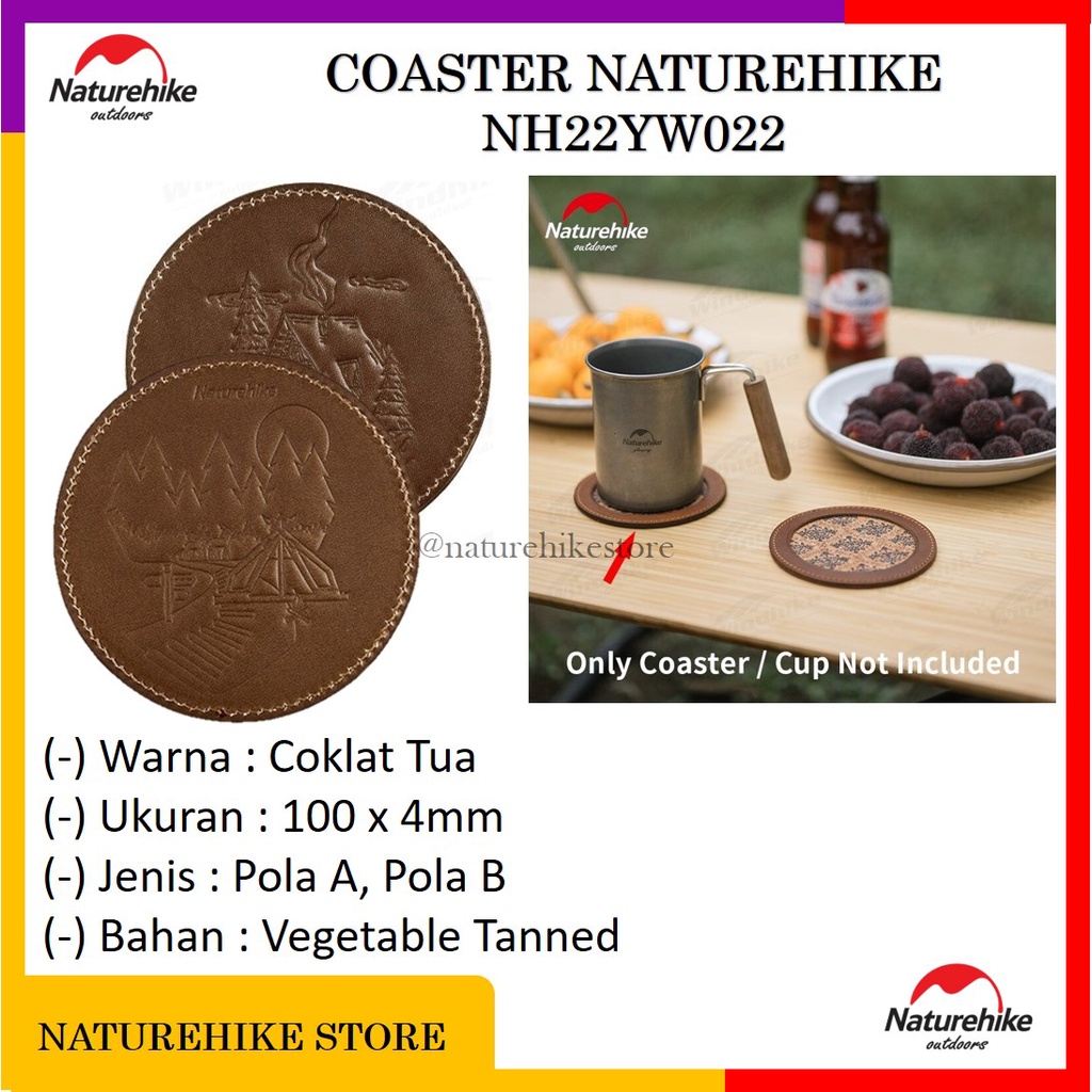 Coaster Naturehike NH22YW022 Tatakan Kulit Gelas Alas Cangkir Mug Marble Round Anti Panas Non Slip P