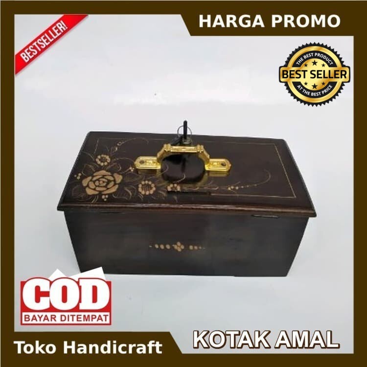 KOTAK AMAL KAYU MOTIF CUKIT / KOTAK AMAL KAYU JATI / CELENGAN KAYU UNIK
