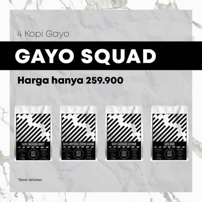 

PROMO BUNDLING Kopi Arabika Gayo Squad - kkp2500