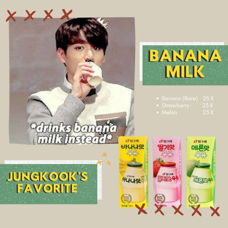 

Banana Milk Binggrae Susu Korea Jungkook's Favorite