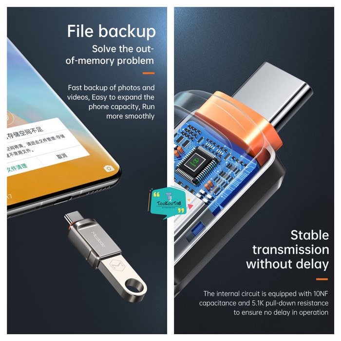 MCDODO OTG Adapter Converter USB 3.0 to Type C Data Transmission