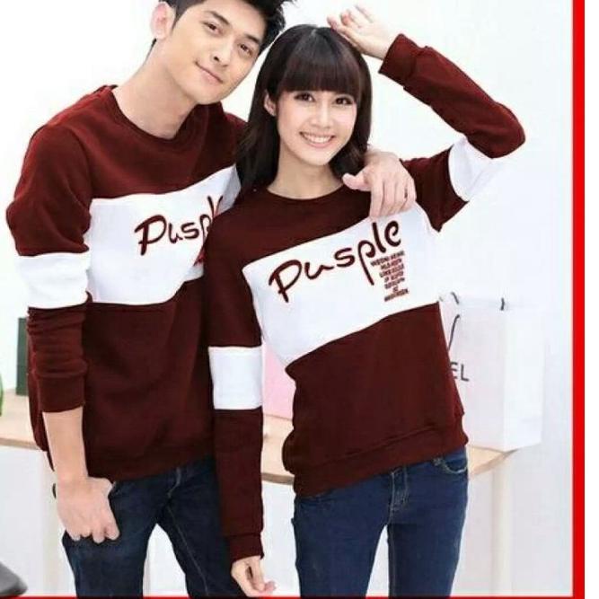 [KODE PRODUK G7MYB8055] LUCKY-Baju Couple Lengan Panjang Pusple-Sweater Couple-Sweater Pasangan Cowo