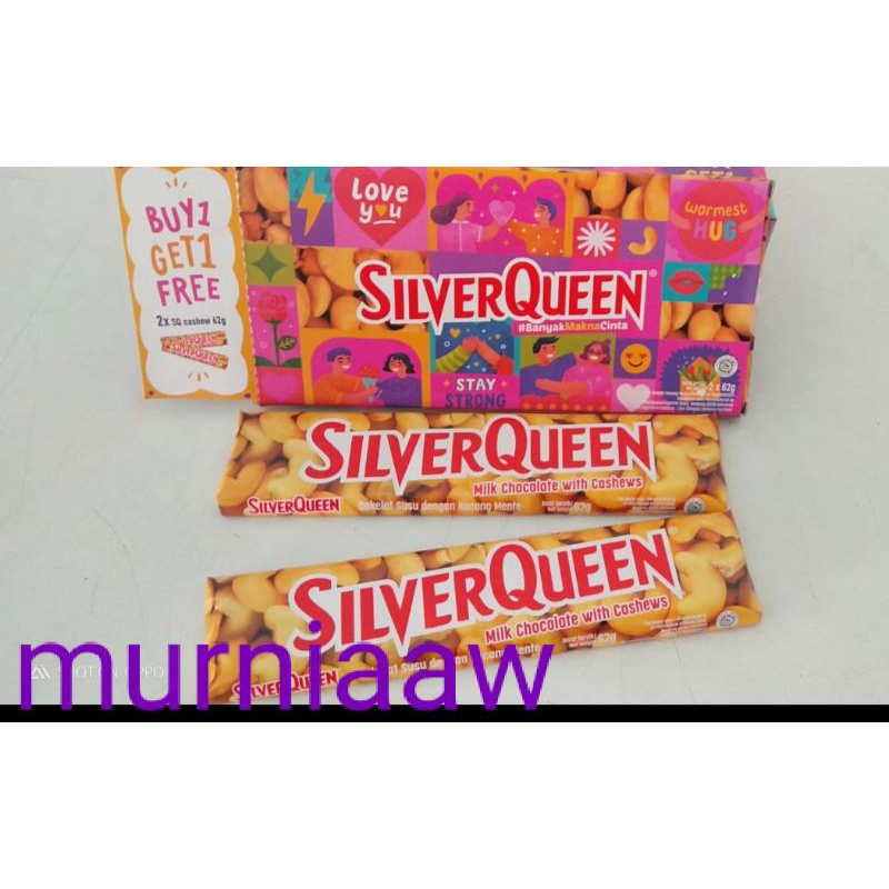 

COKLAT SILVER QUEEN BUY 1 GET 1( 2x55GR) FREE BUBBLE WRAP