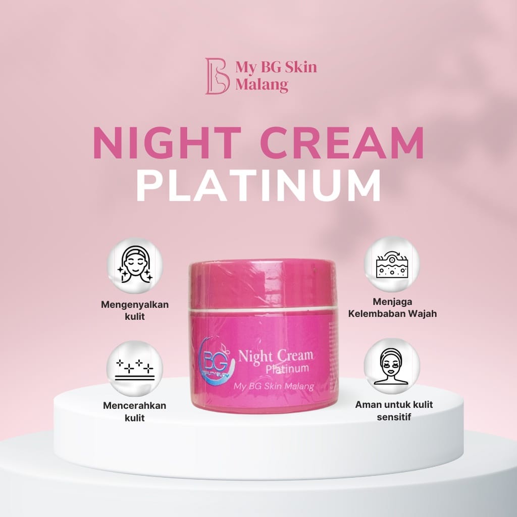 AGEN RESMI Beauty Glow BG Skin Night Cream Platinum skincare krim malam anti flex moisturizer