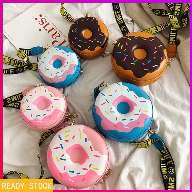 Tas Selempang Bentuk Donat Lucu Dengan Strap Lebar Resleting Shopee Indonesia