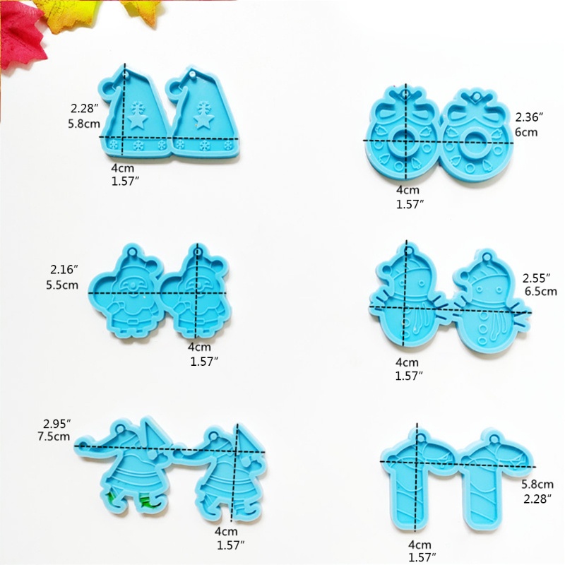 Siy 6pcs / 12pcs Cetakan Resin Bahan Silikon Untuk Liontin Anting