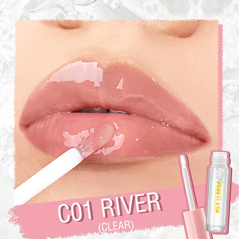 PINKFLASH OhMyPinkflash OhMyGloss High Shine Lip Gloss  Lipstik-🔥C01 River