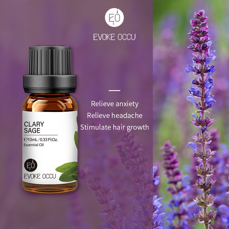 Evoke Occu - Clary Sage 10ml Essential Oil Minyak Aroma Terapi Diffuser Humidifier Natural Relax Fresh Candle Soap Bath Aromatherapy