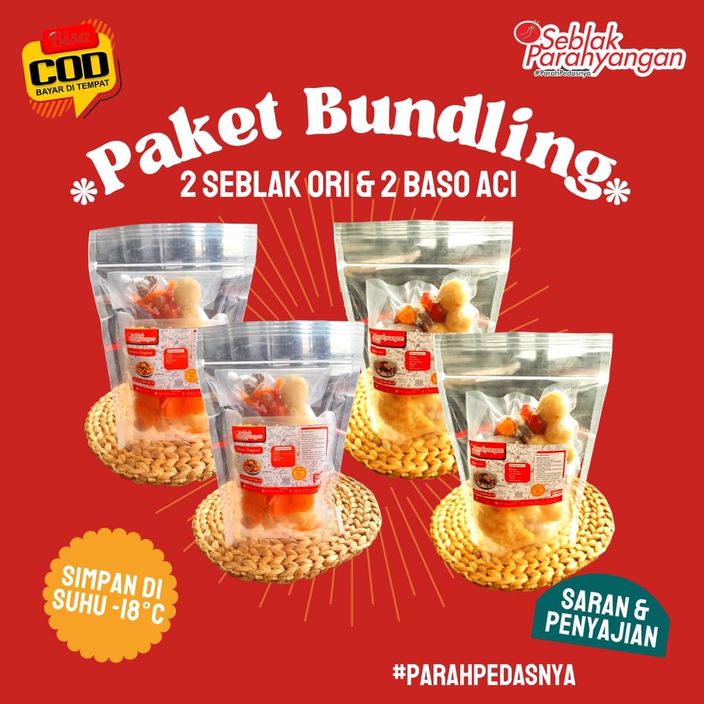 

[ COD ] Paket Bundling 2Pcs Baso Aci & 2Pcs Seblak Original Parahyangan TERLARIS