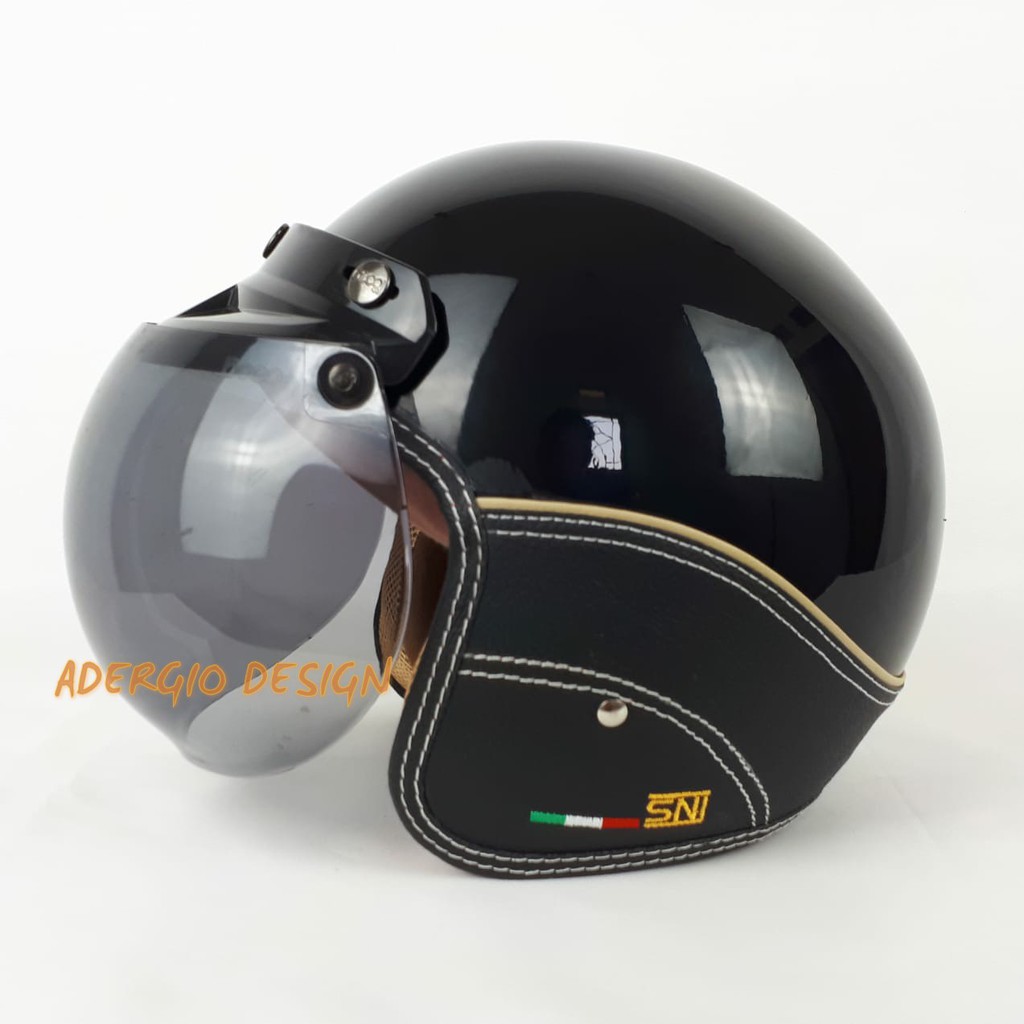 Helm Bogo Classic Dewasa Kaca Bogo Ori Full Leher SNI Semi Kulit