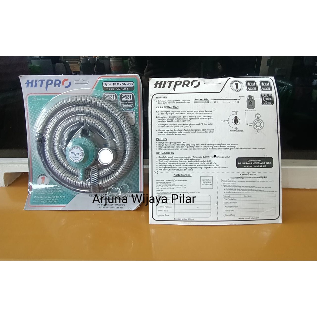 Regulator Gas HITPRO Paket Selang + Meter