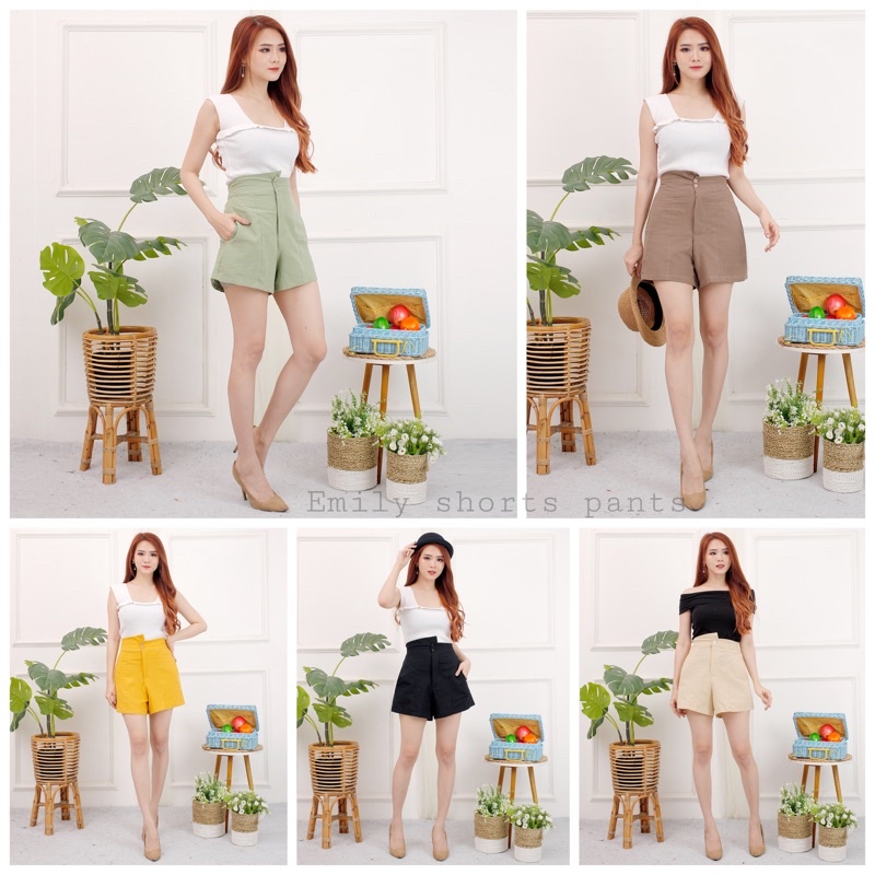 JOSHIN Celana pendek wanita linen emily short pants