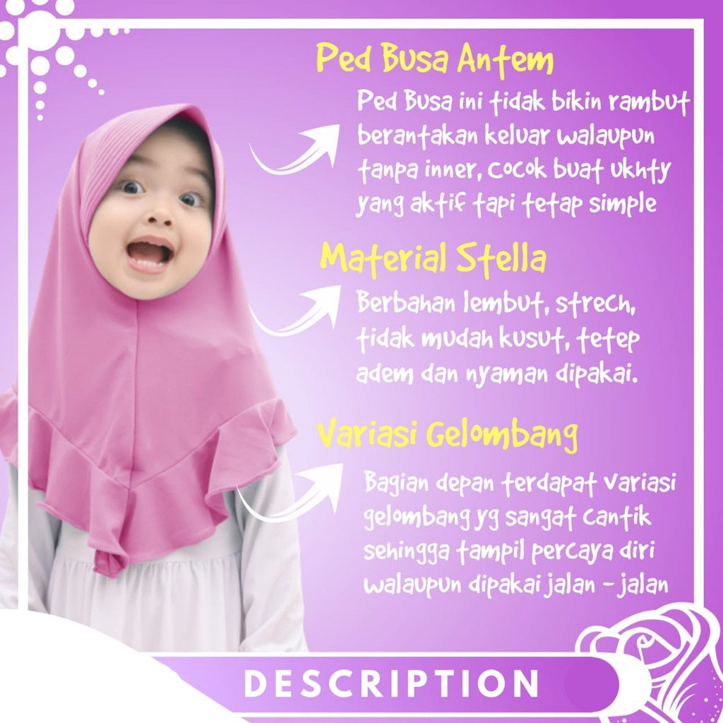 GRATIS BORDIR NAMA Kerudung Anak Jilbab Hijab Anak Bayi Perempuan 2 Bulan sampai 10 tahun