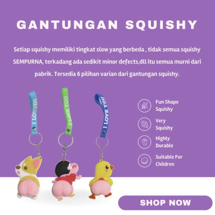 GANTUNGAN KUNCI SQUISHY / GANTUNGAN KUNCI KARAKTER / GANTUNGAN KUNCI LUCU / GANTUNGAN TAS SQUISHY