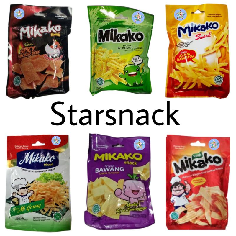 

Mikako Snack Aneka Rasa - Netto 10 bks x 22 gr - jajanan snack murah meriah