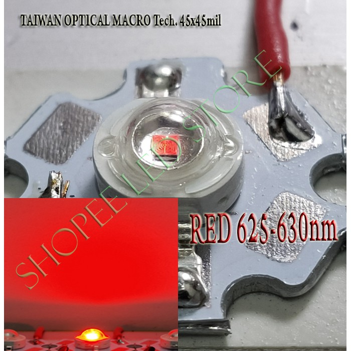 SALE... !! HPL LED 3 WATT RED 620-630nm ( NON PCB ) SUPER BRIGHT AQUASCAPE