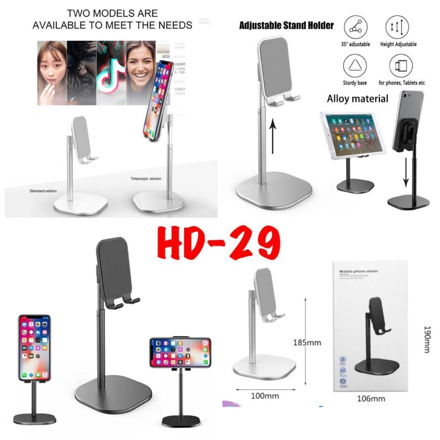 hd-29 Holder Hp Meja Tablet Ipad Pro Desktop Stand HD 29 Portable dudukan hp stand phone holder universal