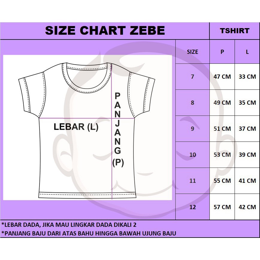 6-12 Tahun KAOS ANAK MURAH PROMO 7.7 Zebe Tshirt Motif - Super Comfy Edition  6-12 Tahun