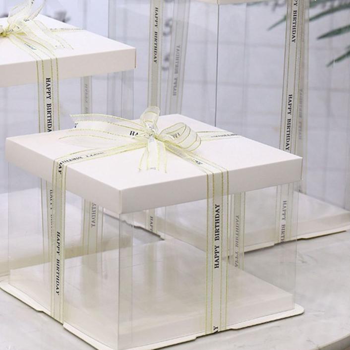 Wadah Tempat Kotak Kue Box Mika Hantaran Lamaran Nikah Transparent Cake Box Tanpa Pita Kue Seserahan
