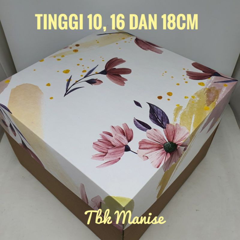 

Box Kue White Flower 25x25cm / Dus Kue / Kardus Kue / Cake Box / Kotak Kue