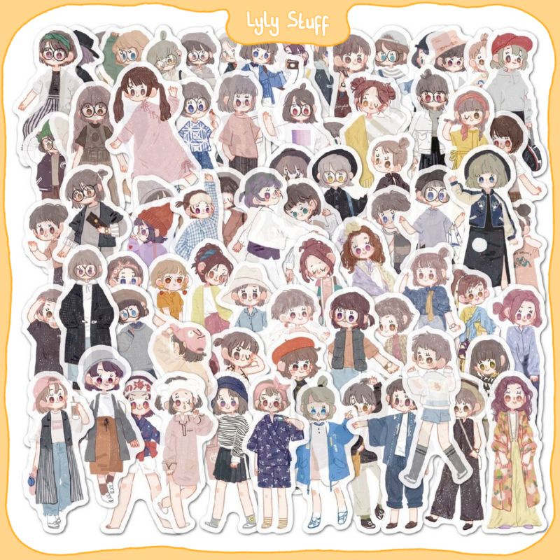 

10 Pcs Chibi Character Deco Sticker Planner DIY Scrapbook
