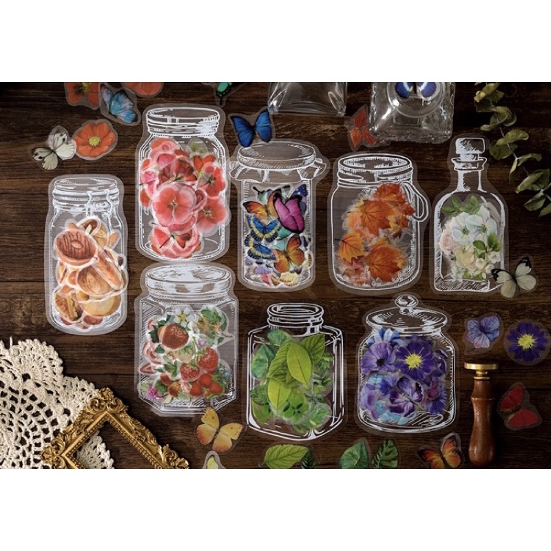 

Sticker Aesthetic - 26 Dekorasi Journal Planner Scrapbook BOTTLE SERIES Stiker Estetik Jurnal Seri Botol Bunga dan Tumbuhan