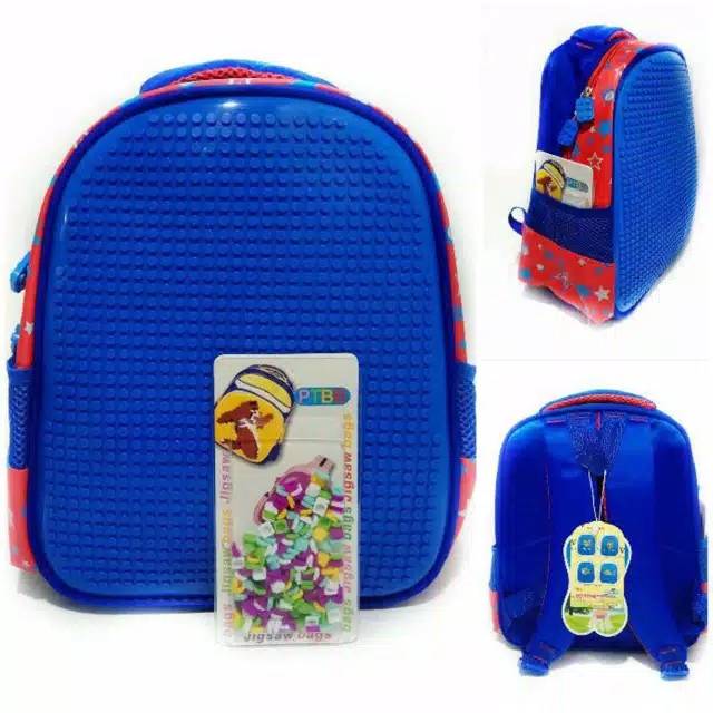 Tas sekolah anak bagpack bag backpack ransel Lego pixel