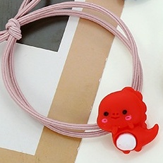OVERFLOWS.ID Ikat Rambut Ala Korea Motif Dinosaurus Kuncir Candy Import Mutrah Karet Rambut-CHUBBY TALI PINK