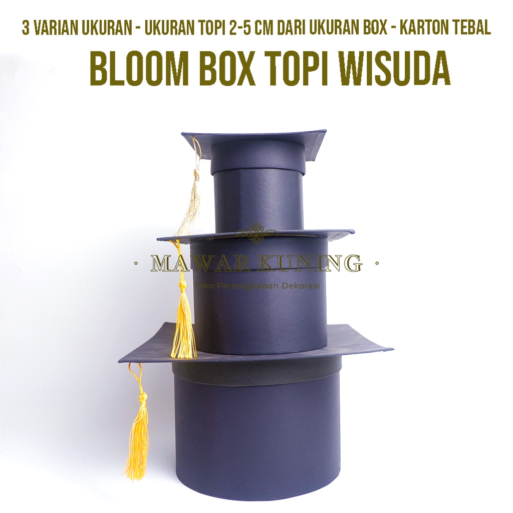 

[ 3 Ukuran ] Bloom Box Topi Wisuda / Kotak Graduation