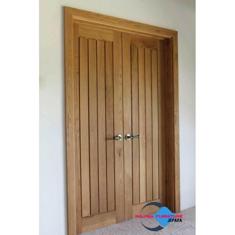 PINTU UTAMA MINIMALIS KUPU TARUNG JATI SOLID