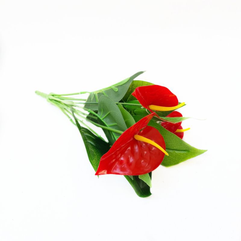 AF45 Bunga Anthurium Calla Lily Artifisial Dekorasi Sudut Rumah