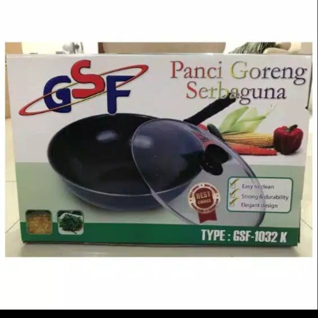 Wajan gsf panci goreng serbaguna + tutup kaca