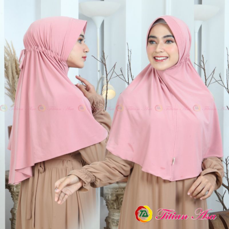 hijab syar'i/bergo jersey korea serut L.titian asa original