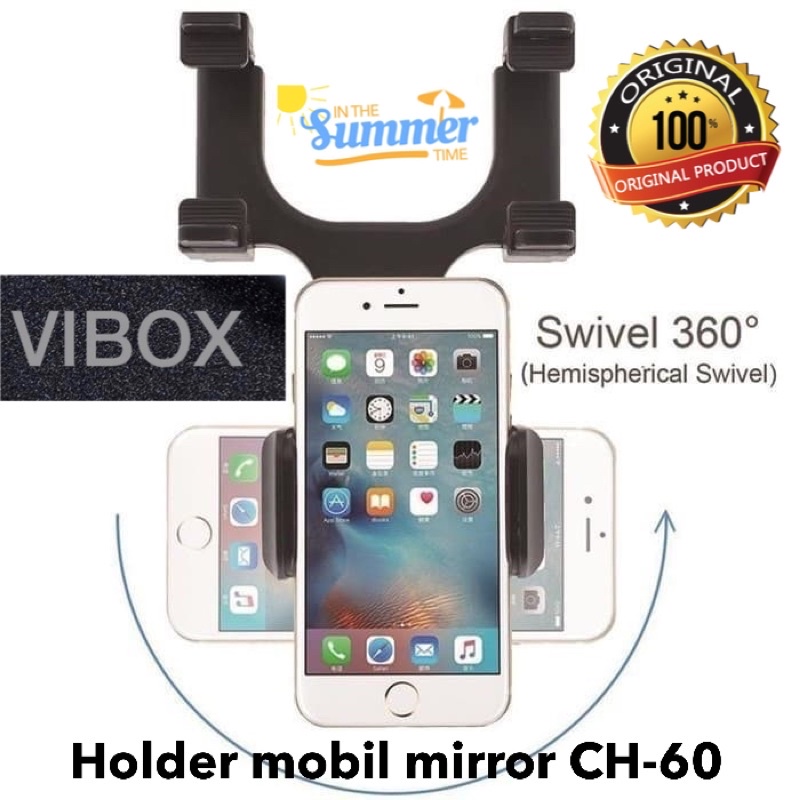 HOLDER MOBIL SPION JEPIT TENGAH CH60 VIBOX HOLDER MIRROR HP JEPITAN ORIGINAL BAHAN TERBAIK