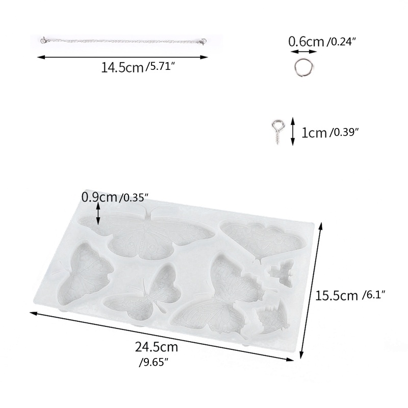 Siy Cetakan Lonceng Angin Butterfly Wind Chimes Bahan Silikon Resin Untuk Dekorasi Rumah