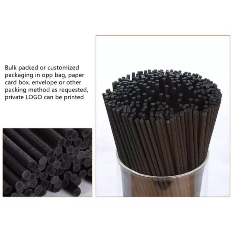 Stik Fiber Reed Diffuser Black Warna Hitam dan Putih Tipe Lurus Bukan Rotan Stick