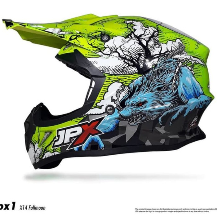 Helm cross JPX X14 Kuning biru