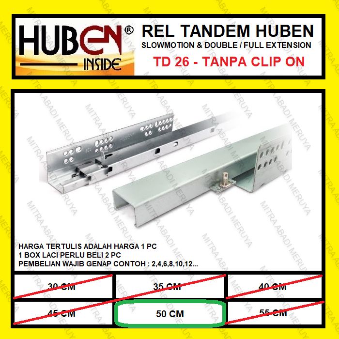 Rel Laci Tandem Huben 50 Cm Rel Tandem Huben Td-26 - Hidayatimalll