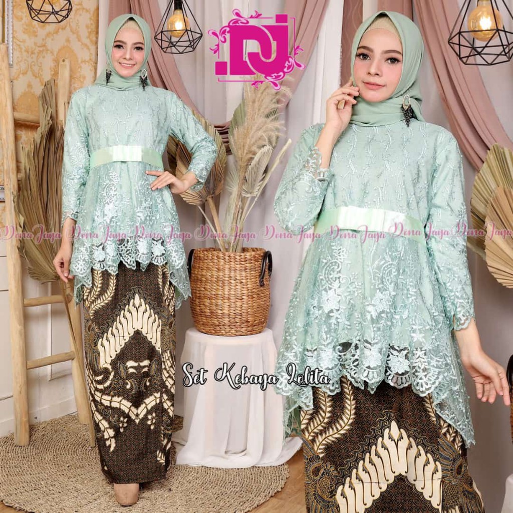 busana kebaya wanita stelan tulle lolita