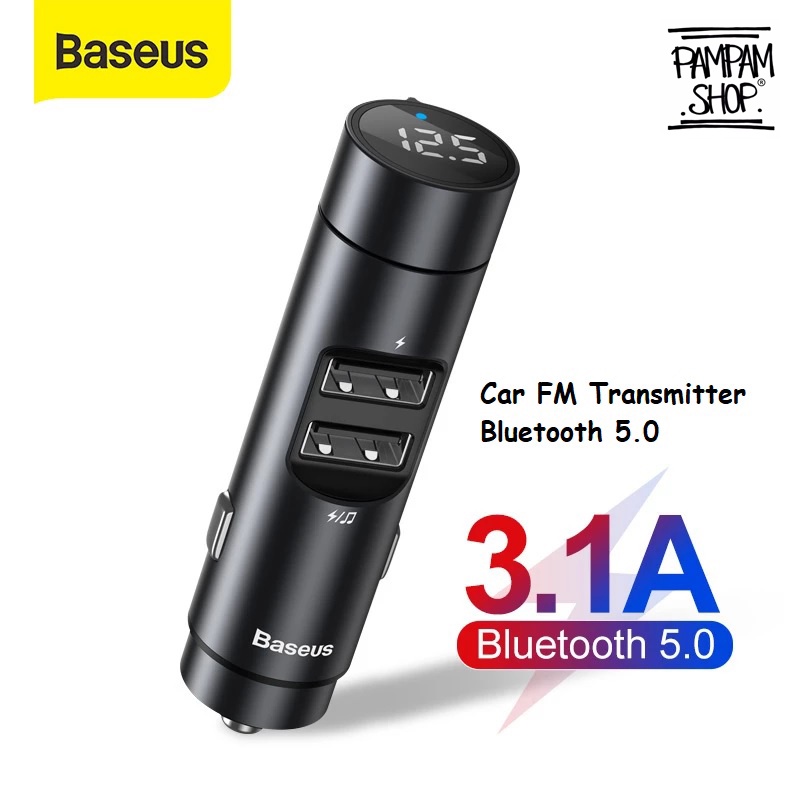 Baseus Original Car Charger Energy Column FM Transmitter Modulator Bluetooth Receiver AUX 3.5MM Casan Mobil Saver Transmiter for Oppo XiaoMi Samsung