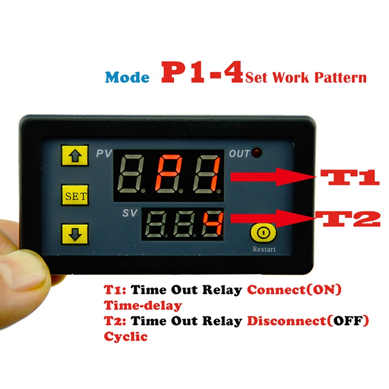 Modul Relay Timer Delay Digital Dc 12V 20A 0-999h