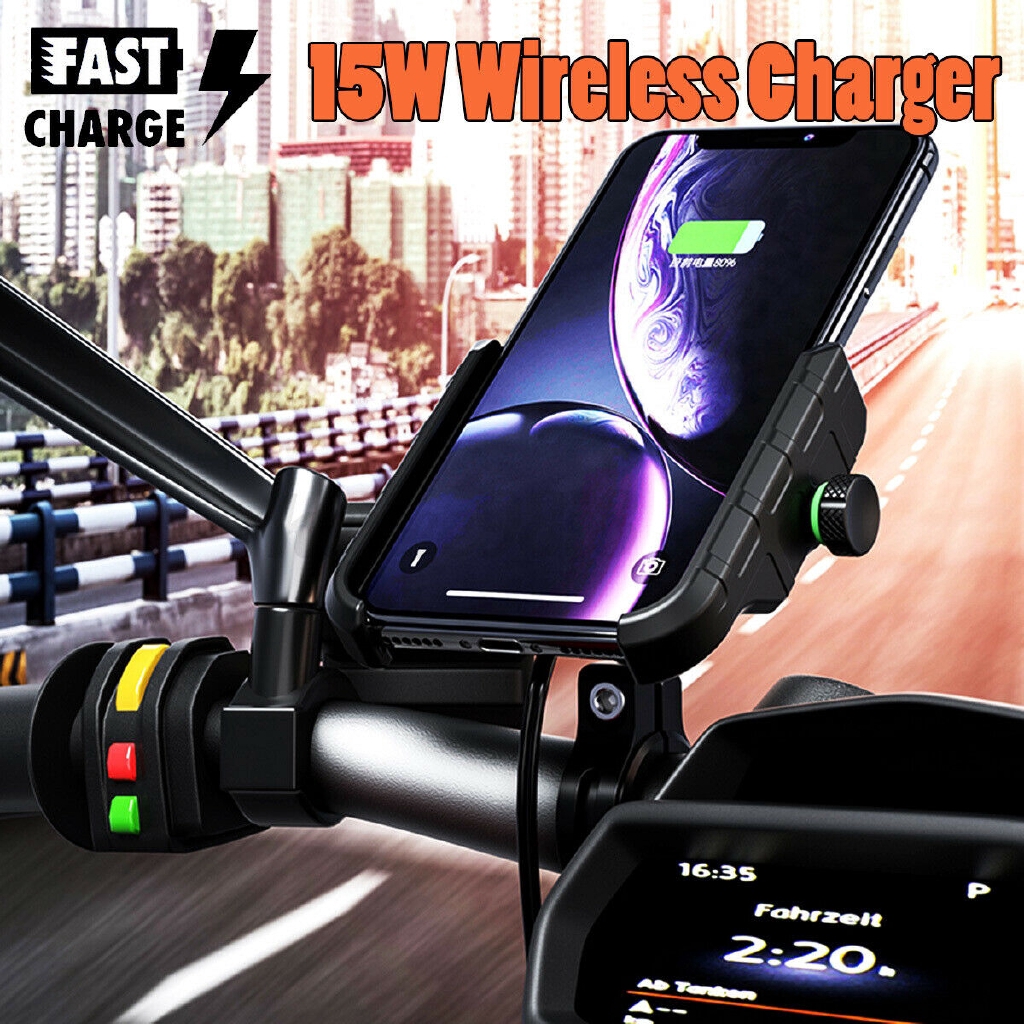 wireless charging motorcycle phone mount