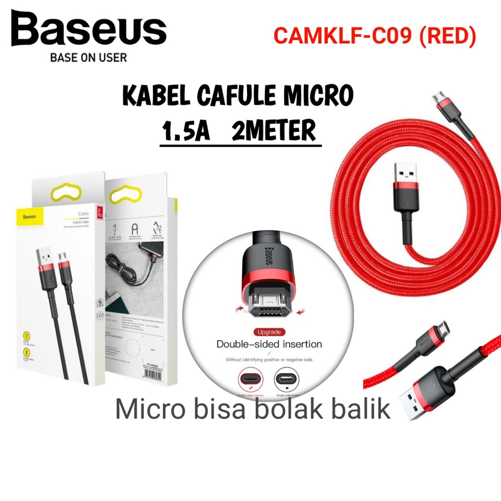 Kabel Charger Baseus Android Cafule Micro USB Cable Original 1 Meter Or 2 Meter