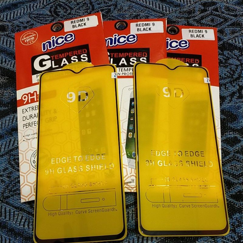 Tempered glass REDMI 9 HITAM